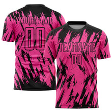 Charger l'image dans la galerie, Custom Pink Black Sublimation Soccer Uniform Jersey