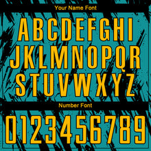 Load image into Gallery viewer, Custom Teal Gold Black Sublimation Soccer Uniform Jersey