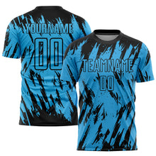 Charger l'image dans la galerie, Custom Sky Blue Black Sublimation Soccer Uniform Jersey
