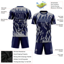 Load image into Gallery viewer, Custom Navy Gray Sublimation Soccer Uniform Jersey