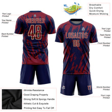 Загрузить изображение в средство просмотра галереи, Custom Crimson Navy-City Cream Sublimation Soccer Uniform Jersey