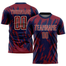 Загрузить изображение в средство просмотра галереи, Custom Crimson Navy-City Cream Sublimation Soccer Uniform Jersey