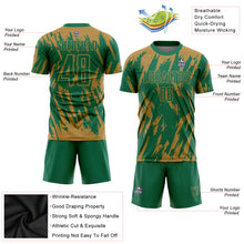 Load image into Gallery viewer, Custom Old Gold Kelly Green Sublimation Soccer Uniform Jersey