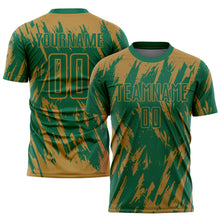 Load image into Gallery viewer, Custom Old Gold Kelly Green Sublimation Soccer Uniform Jersey