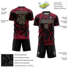 Загрузить изображение в средство просмотра галереи, Custom Crimson Black-City Cream Sublimation Soccer Uniform Jersey