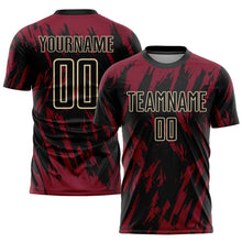 Загрузить изображение в средство просмотра галереи, Custom Crimson Black-City Cream Sublimation Soccer Uniform Jersey