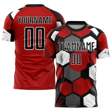 Загрузить изображение в средство просмотра галереи, Custom Red Black-White Sublimation Soccer Uniform Jersey