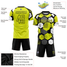 Загрузить изображение в средство просмотра галереи, Custom Neon Yellow Black-White Sublimation Soccer Uniform Jersey