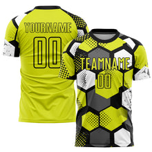 Загрузить изображение в средство просмотра галереи, Custom Neon Yellow Black-White Sublimation Soccer Uniform Jersey
