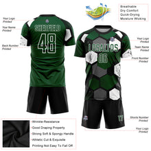 Load image into Gallery viewer, Custom Green Black-White Sublimation Soccer Uniform Jersey