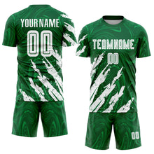 Load image into Gallery viewer, Custom Kelly Green White Sublimation Soccer Uniform Jersey