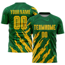 Load image into Gallery viewer, Custom Kelly Green Gold Sublimation Soccer Uniform Jersey