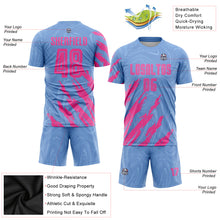 Charger l'image dans la galerie, Custom Light Blue Pink Sublimation Soccer Uniform Jersey