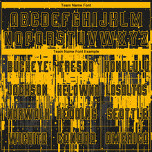 Laden Sie das Bild in den Galerie-Viewer, Custom Gold Black Sublimation Soccer Uniform Jersey