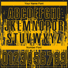 Laden Sie das Bild in den Galerie-Viewer, Custom Gold Black Sublimation Soccer Uniform Jersey