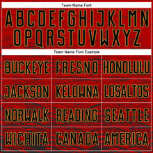 Загрузить изображение в средство просмотра галереи, Custom Red Black-Old Gold Sublimation Soccer Uniform Jersey