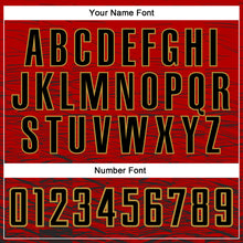 Загрузить изображение в средство просмотра галереи, Custom Red Black-Old Gold Sublimation Soccer Uniform Jersey