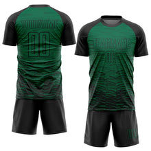 Load image into Gallery viewer, Custom Kelly Green Black Sublimation Soccer Uniform Jersey