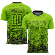 Загрузить изображение в средство просмотра галереи, Custom Neon Green Black Sublimation Soccer Uniform Jersey