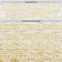 Laden Sie das Bild in den Galerie-Viewer, Custom Old Gold White Sublimation Soccer Uniform Jersey