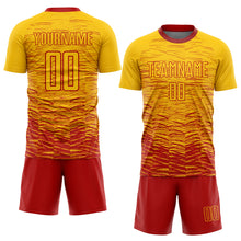 Загрузить изображение в средство просмотра галереи, Custom Yellow Red Sublimation Soccer Uniform Jersey