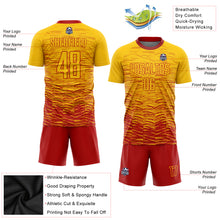 Загрузить изображение в средство просмотра галереи, Custom Yellow Red Sublimation Soccer Uniform Jersey