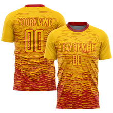 Загрузить изображение в средство просмотра галереи, Custom Yellow Red Sublimation Soccer Uniform Jersey
