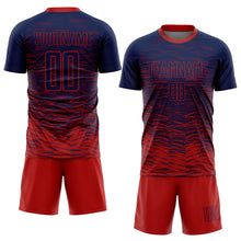 Load image into Gallery viewer, Custom Navy Red Sublimation Soccer Uniform Jersey