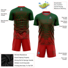Load image into Gallery viewer, Custom Green Red Sublimation Soccer Uniform Jersey