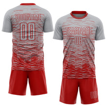 Charger l'image dans la galerie, Custom Gray Red Sublimation Soccer Uniform Jersey