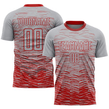 Charger l'image dans la galerie, Custom Gray Red Sublimation Soccer Uniform Jersey