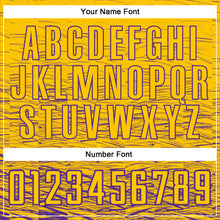 Load image into Gallery viewer, Custom Yellow Purple Sublimation Soccer Uniform Jersey