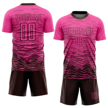 Charger l'image dans la galerie, Custom Pink Brown Sublimation Soccer Uniform Jersey