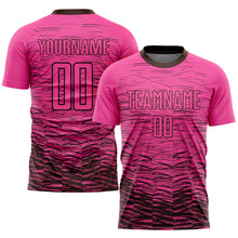 Charger l'image dans la galerie, Custom Pink Brown Sublimation Soccer Uniform Jersey