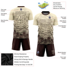 Charger l'image dans la galerie, Custom Cream Brown Sublimation Soccer Uniform Jersey