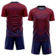 Загрузить изображение в средство просмотра галереи, Custom Crimson Navy Sublimation Soccer Uniform Jersey