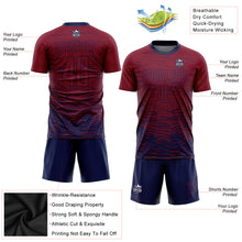 Загрузить изображение в средство просмотра галереи, Custom Crimson Navy Sublimation Soccer Uniform Jersey
