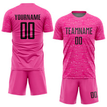 Load image into Gallery viewer, Custom Pink Black Sublimation Soccer Uniform Jersey