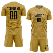 Laden Sie das Bild in den Galerie-Viewer, Custom Old Gold Black Sublimation Soccer Uniform Jersey