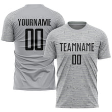 Laden Sie das Bild in den Galerie-Viewer, Custom Gray Black Sublimation Soccer Uniform Jersey