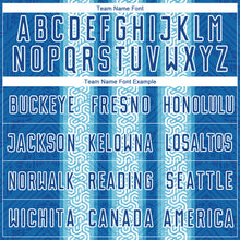 Load image into Gallery viewer, Custom Blue Light Blue-White Ethnic Stripes Sublimation Soccer Uniform Jersey