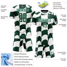 Load image into Gallery viewer, Custom White Green Plaid Sublimation Soccer Uniform Jersey
