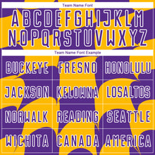 Load image into Gallery viewer, Custom Purple Gold-White Plaid Sublimation Soccer Uniform Jersey