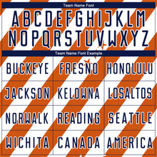 Load image into Gallery viewer, Custom Bay Orange Navy-White Vintage American Flag Sublimation Soccer Uniform Jersey