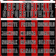 Load image into Gallery viewer, Custom Red Black-White Stars And Stripes Sublimation Soccer Uniform Jersey