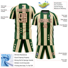 Load image into Gallery viewer, Custom City Cream Green-Crimson Stars And Squares Sublimation Soccer Uniform Jersey