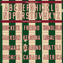 Load image into Gallery viewer, Custom City Cream Green-Crimson Stars And Squares Sublimation Soccer Uniform Jersey