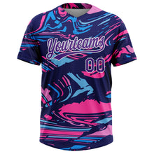 Charger l'image dans la galerie, Custom Figure Purple Navy-Pink 3D Pattern Two-Button Unisex Softball Jersey