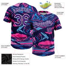 Charger l'image dans la galerie, Custom Figure Purple Navy-Pink 3D Pattern Two-Button Unisex Softball Jersey