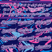 Charger l'image dans la galerie, Custom Figure Purple Navy-Pink 3D Pattern Two-Button Unisex Softball Jersey
